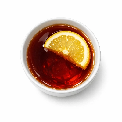 Black tea with lemon, sweetened