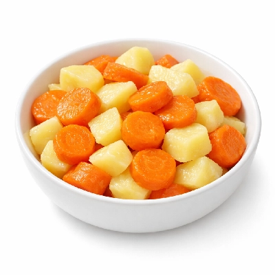 boiled carrots and potatoes