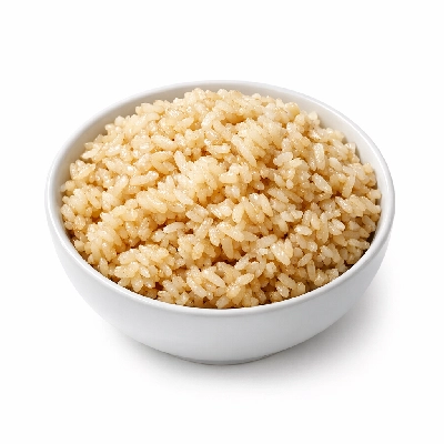 Boiled rice with soy sauce