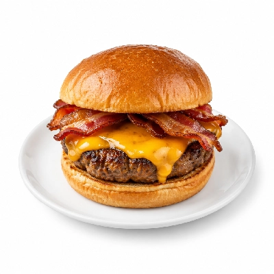 Boston Pizza Sandwiches Prime Rib Burger with Bacon and Cheddar