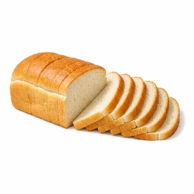 Bread white prepared from recipe made with nonfat dry milk