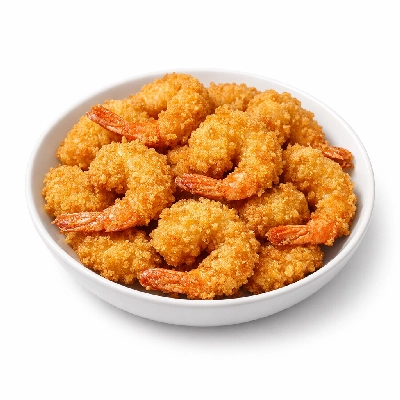 Breaded and fried shrimp