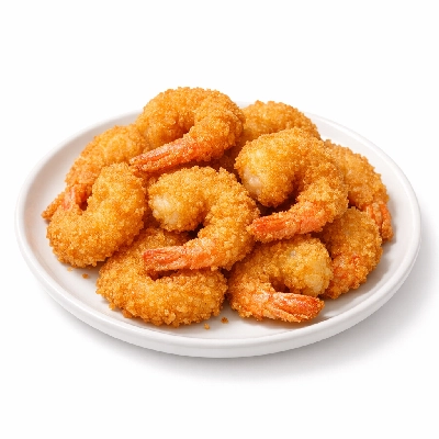 Breaded fried shrimp from restaurant