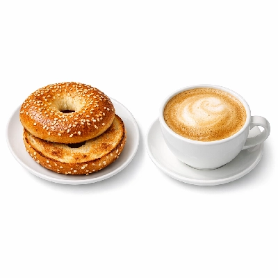 Breakfast Bagel & Cappuccino