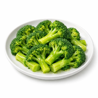 Broccoli frozen spears cooked boiled drained with salt