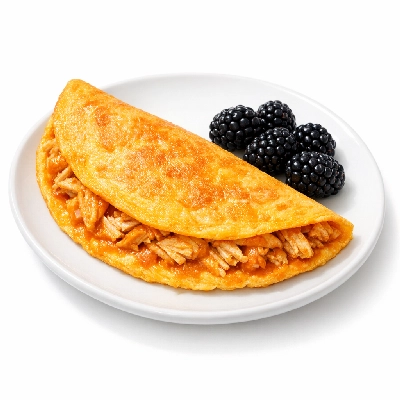 Buffalo Chicken Omelet & Blackberries