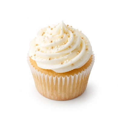 Buffets Decorated White Cupcake