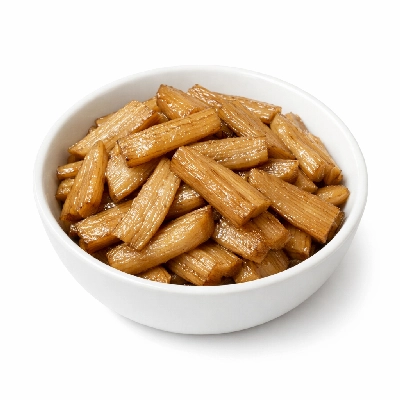 Burdock root cooked boiled drained with salt