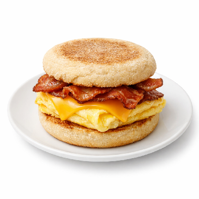 Burger King Breakfast Bl Muffin Sandwich Bacon Egg and Cheese