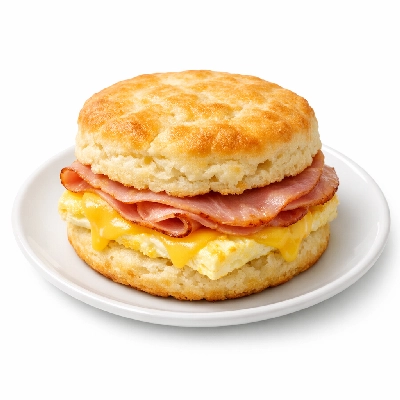 Burger King Breakfast Ham Egg & Cheese Biscuit