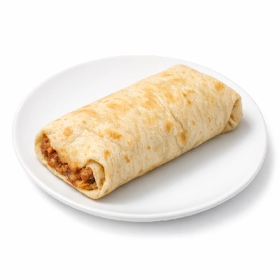 Burrito beef and bean microwaved