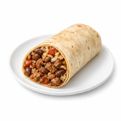 Burrito with beans and meat