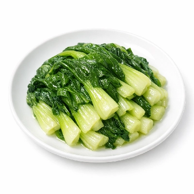 Cabbage chinese pak-choi cooked boiled drained with salt