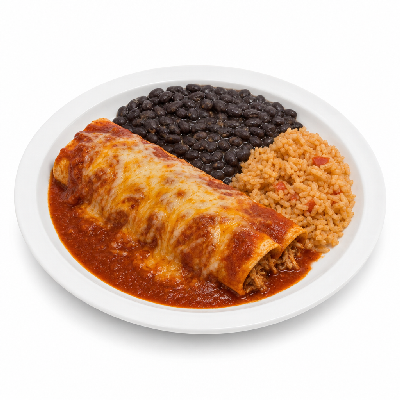Cafe Rio Pork Enchilada with Black Beans and Rice