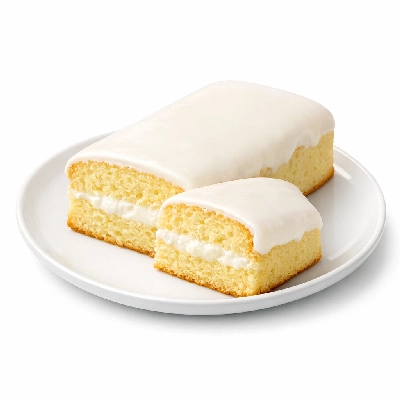 Cake snack not chocolate with icing or filling low-fat