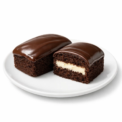 Cake snack creme-filled chocolate with frosting low-fat