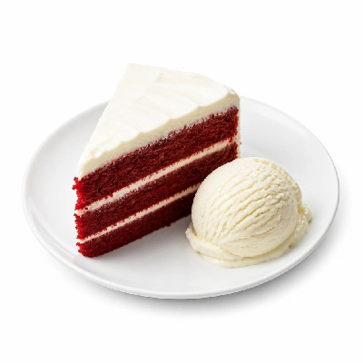 California Pizza Kitchen Desserts Red Velvet Cake with Haagen-Dazs