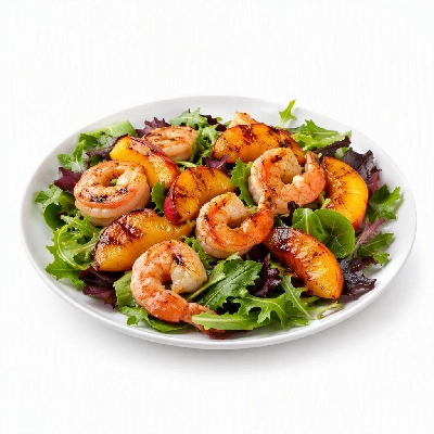 California Pizza Kitchen Salads Caramelized Peach Full with Grilled Shrimp