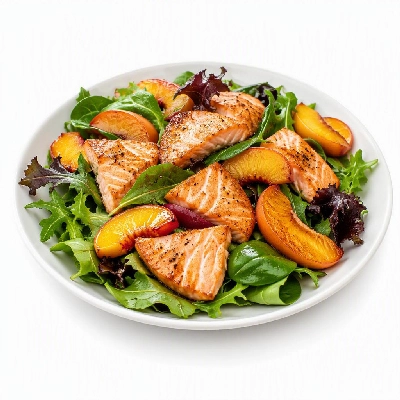 California Pizza Kitchen Salads Caramelized Peach Full with Sauteed Salmon