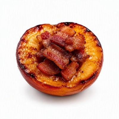 California Pizza Kitchen Salads Caramelized Peach Half with Nueske's Applewood Smoked Bacon