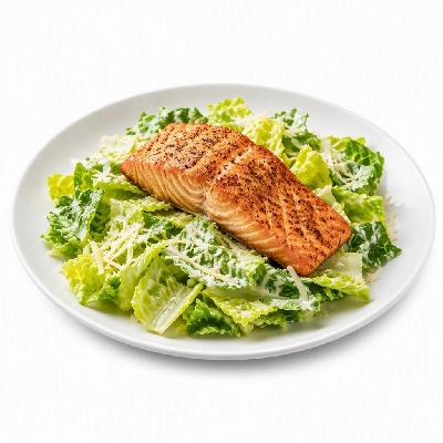 California Pizza Kitchen Salads Classic Caesar Half with Sauteed Salmon