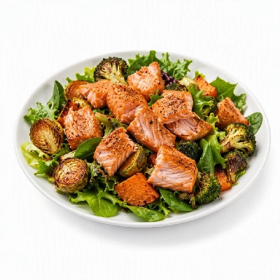 California Pizza Kitchen Salads Roasted Veggie Full with Sauteed Salmon