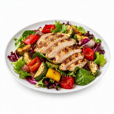 California Pizza Kitchen Salads Roasted Veggie Half with Grilled Chicken Breast