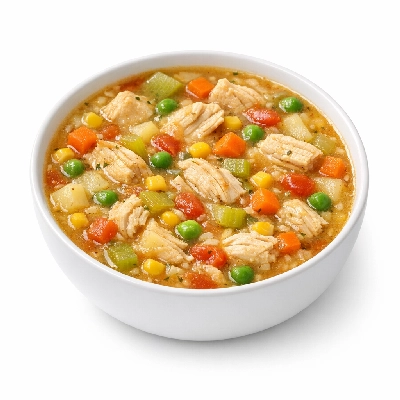 Campbell's red and white southwestern-style chicken vegetable soup condensed