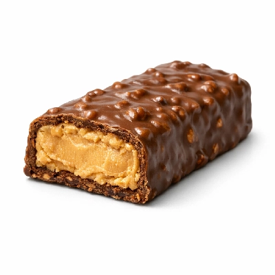Candies crispy bar with peanut butter filling