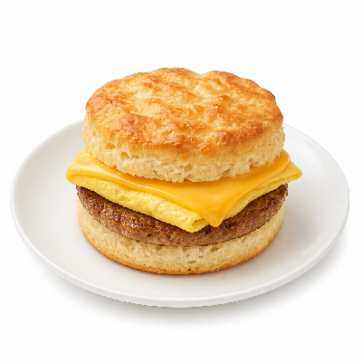 Caribou Coffee Sausage Egg and Cheese Biscuit