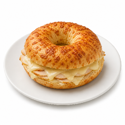 Caribou Coffee Turkey Provolone on Asiago Bagel