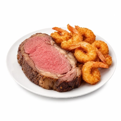 Carrows Restaurants Carrows Signature Prime Rib and Fried Shrimp 8 Oz