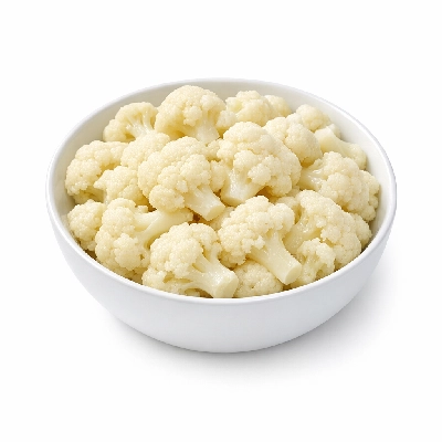 Cauliflower frozen cooked boiled drained with salt