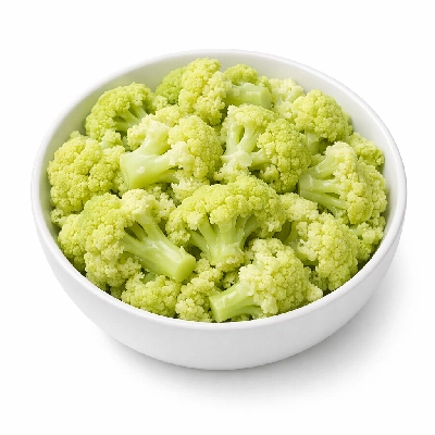 Cauliflower green cooked with salt