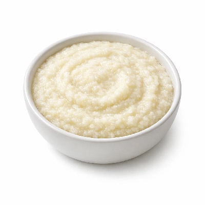 Cereals corn grits white regular and quick enriched cooked with water without salt