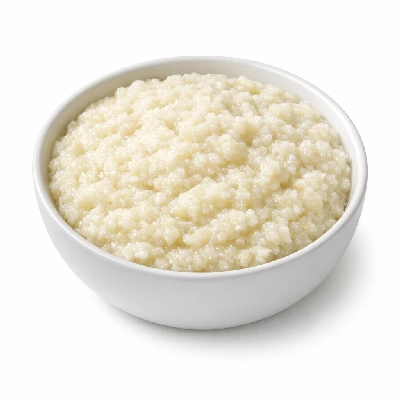 Cereals corn grits white regular quick unenriched cooked with water salt