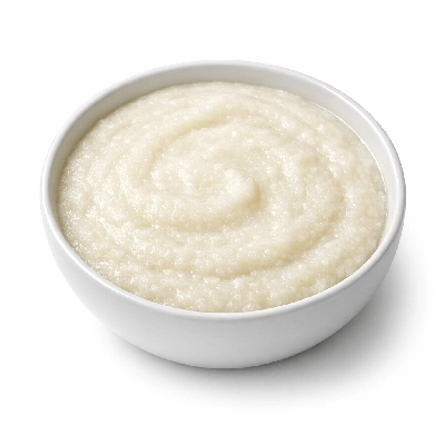 Cereals cream of rice cooked with water salt