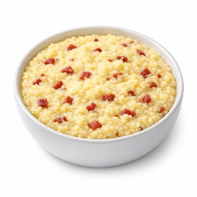 Cereals quaker corn grits instant country bacon imitation bits prepared with water