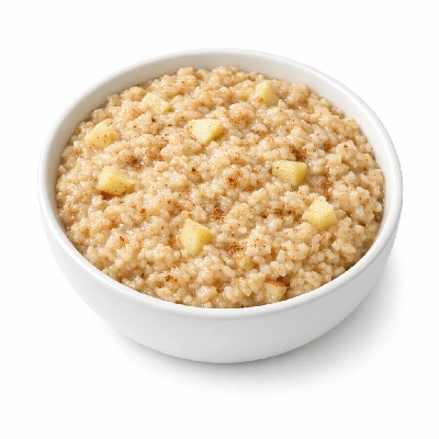 Cereals quaker instant oatmeal apples and cinnamon prepared with boiling water