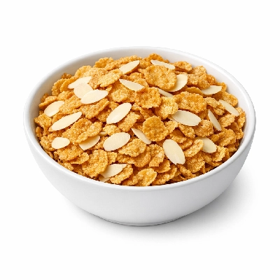 Cereals ready-to-eat corn whole wheat rolled oats presweetened with almonds single brand