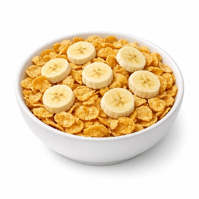 Cereals ready-to-eat kellogg corn flakes with real bananas