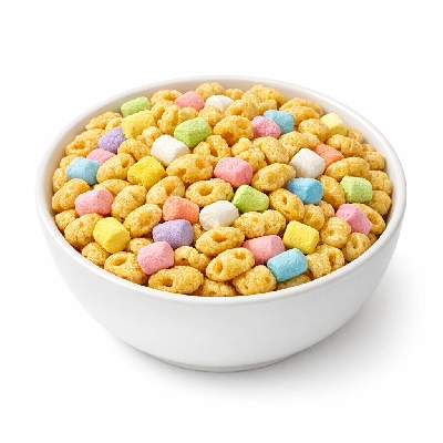 Cereals ready-to-eat oats corn puffed mixture presweetened with marshmallows single brand