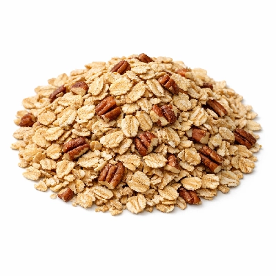 Cereals ready-to-eat whole wheat rolled oats presweetened with pecans