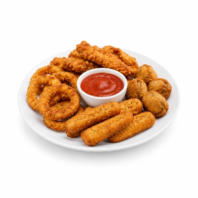 Cheeburger Cheeburger Appetizer Sampler with Garden Vegetable Sauce