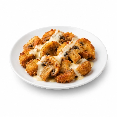 Cheeburger Cheeburger Appetizer Fried Mushrooms with Creamy Cheese Sauce