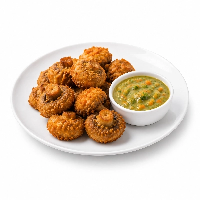 Cheeburger Cheeburger Appetizer Fried Mushrooms with Garden Vegetable Sauce