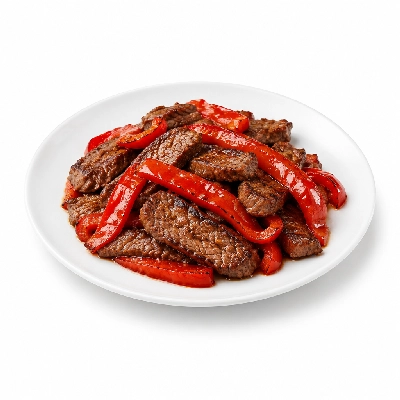 Cheeburger Cheeburger Entrees Black Angus Platter with Roasted Red Peppers