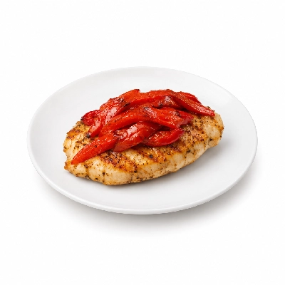 Cheeburger Cheeburger Entrees Chicken Breast Platter with Roasted Red Peppers