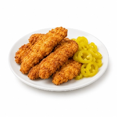 Cheeburger Cheeburger Entrees Chicken Fingers Platter with Banana Peppers