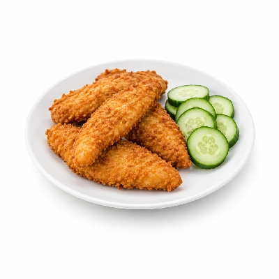 Cheeburger Cheeburger Entrees Chicken Fingers Platter with Cucumbers